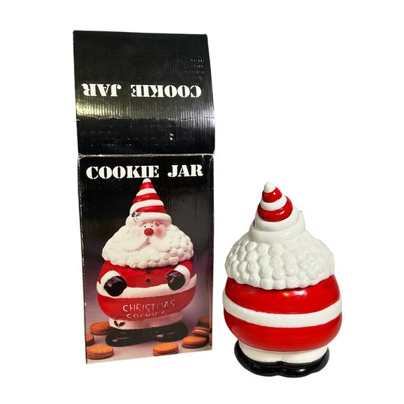 Super Cute Ceramic Santa Cookie Jar in Original Box - Picture 3 of 9